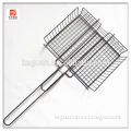 B-023 hot sale high quality wooden handle stainless steel non sticky bbq grill